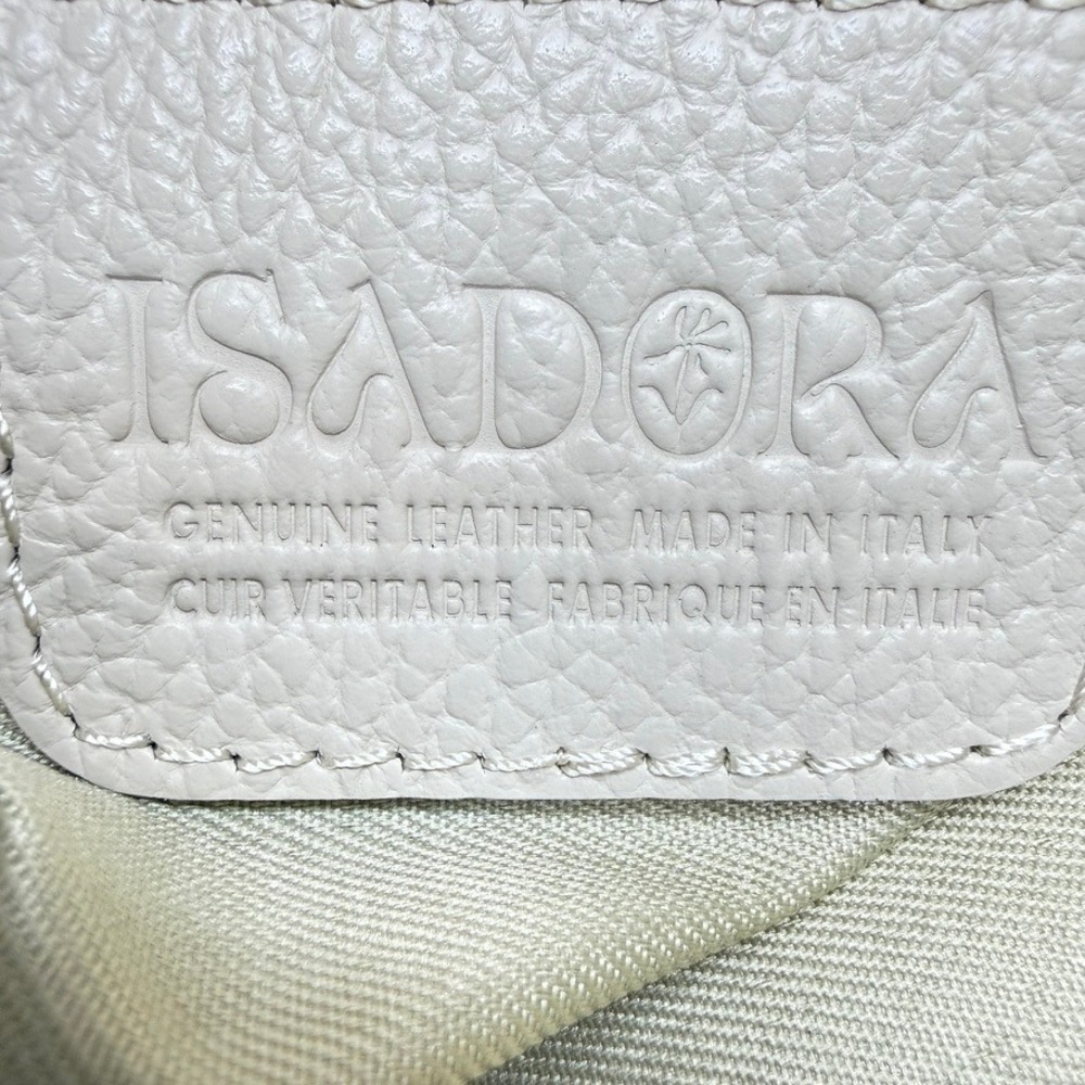 Isadora Italian Made Oversized Cream Pebbled Leather Tote Bag Summer Statement - Picture 7 of 16